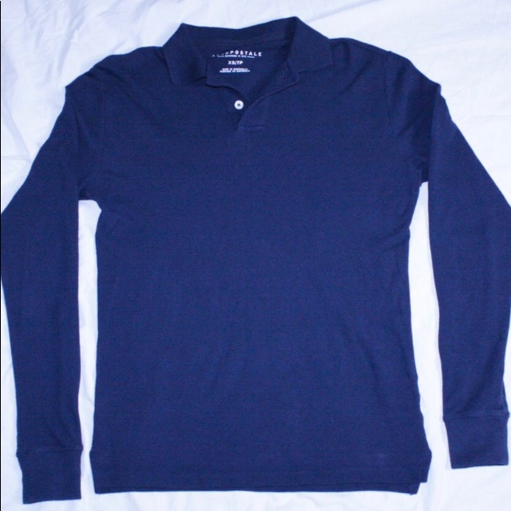 Long Sleeve Navy Polo